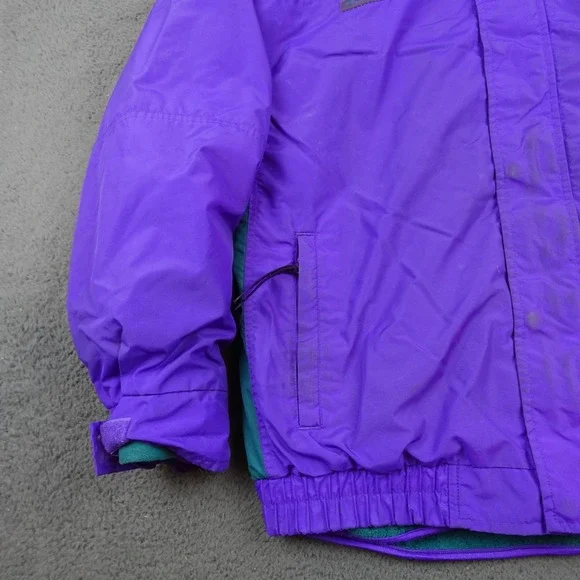 Vintage Columbia Jacket Mens Large Purple Teal Bugaboo Fleece Lined Nylon 90s - Picture 4 of 15